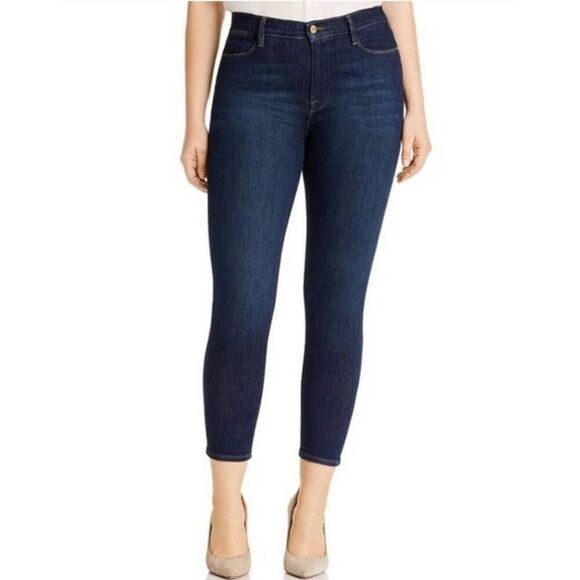 Frame Cropped Ankle Blue Denim Jeans Le High Skinny Crop 31 - Picture 8 of 10